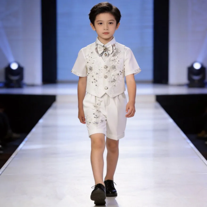 Комплект из 4 предметов: детские костюмы для мальчиков (пиджак, брюки, галстук, жилет) для свадьбы, дня рождения, крещения, вечеринки, выступления на фортепиано, ведущего. Модель A4469
Комплект из 4 предметов: детские костюмы для мальчиков (пиджак, брюки, галстук, жилет) для свадьбы, дня рождения, крещения, вечеринки, выступления на фортепиано, ведущего. Модель A4469