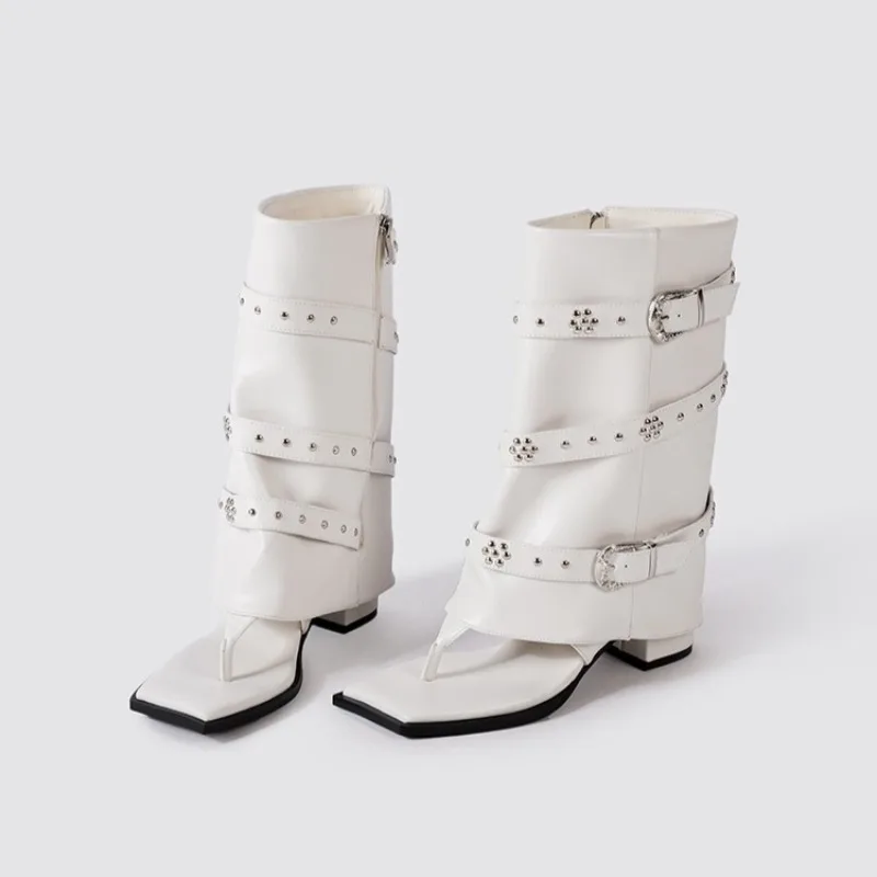 Punk Style Women's Shoes New Fashion Metal Decoration Summer Boots for Woman Exquisite Mid Calf Boots Designer Shoes Botas Mujer
Punk Style Women's Shoes New Fashion Metal Decoration Summer Boots for Woman Exquisite Mid Calf Boots Designer Shoes Botas Mujer