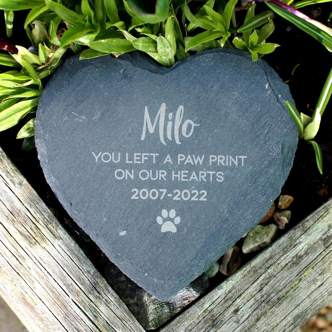 Memorial Plaque For Pet Dog - Personalised Dogs Grave Stone Personalized Heart Slate Marker, Slate Hanging Dog Bereavement Heart
Memorial Plaque For Pet Dog - Personalised Dogs Grave Stone Personalized Heart Slate Marker, Slate Hanging Dog Bereavement Heart