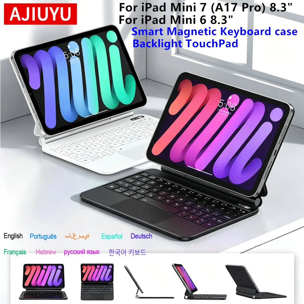 AJIUYU TouchPad Keyboard for iPad Mini A17 Pro Case Smart Multi-Touch TrackPad for iPad Mini 6 Mini7 8.3 inch Tablet Cover Folio
AJIUYU TouchPad Keyboard for iPad Mini A17 Pro Case Smart Multi-Touch TrackPad for iPad Mini 6 Mini7 8.3 inch Tablet Cover Folio