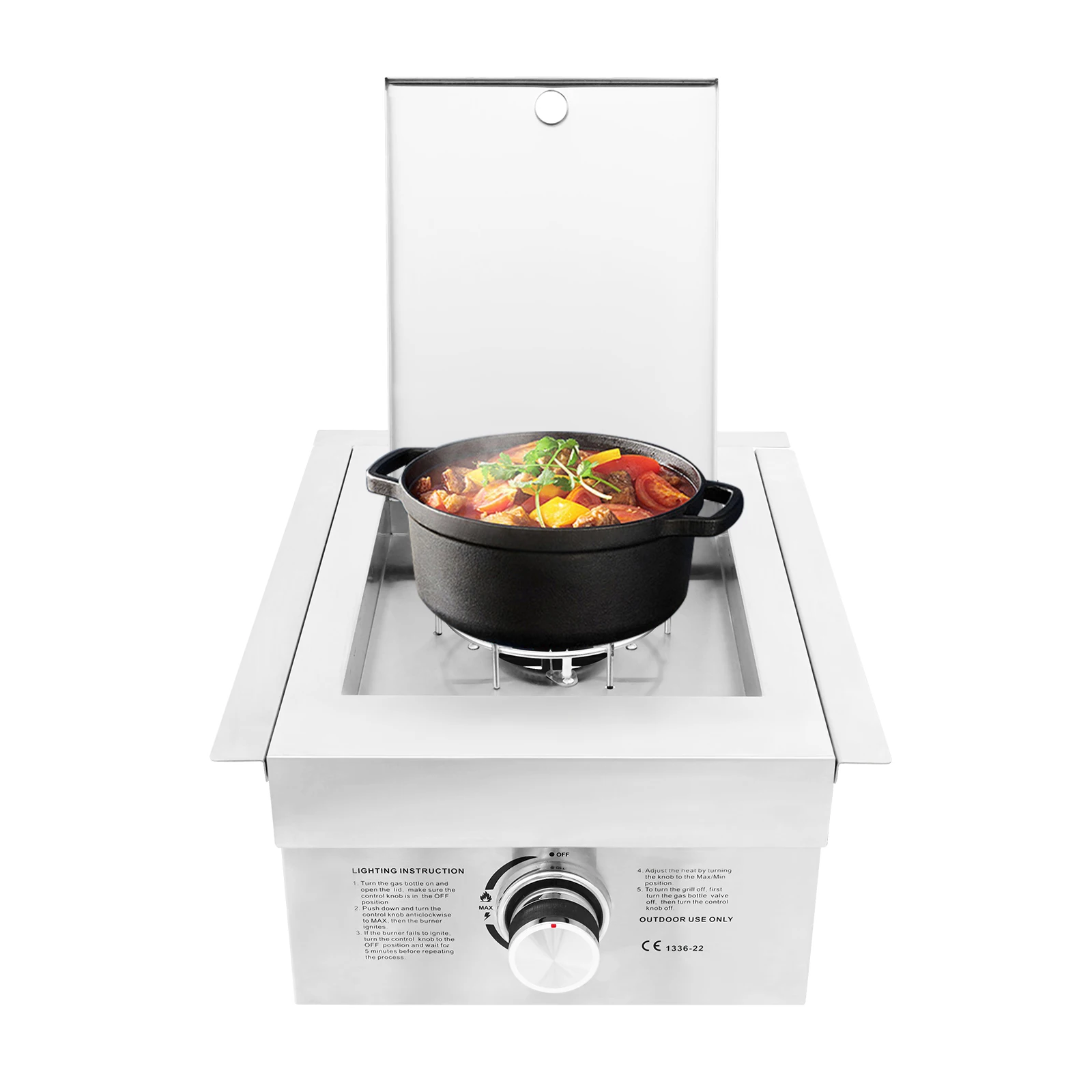 Gas Stove, 304 Stainless Steel Embedded Easy Clean Removable Grates Camping Backyard, with Cover Plate for Outdoor Use
Gas Stove, 304 Stainless Steel Embedded Easy Clean Removable Grates Camping Backyard, with Cover Plate for Outdoor Use