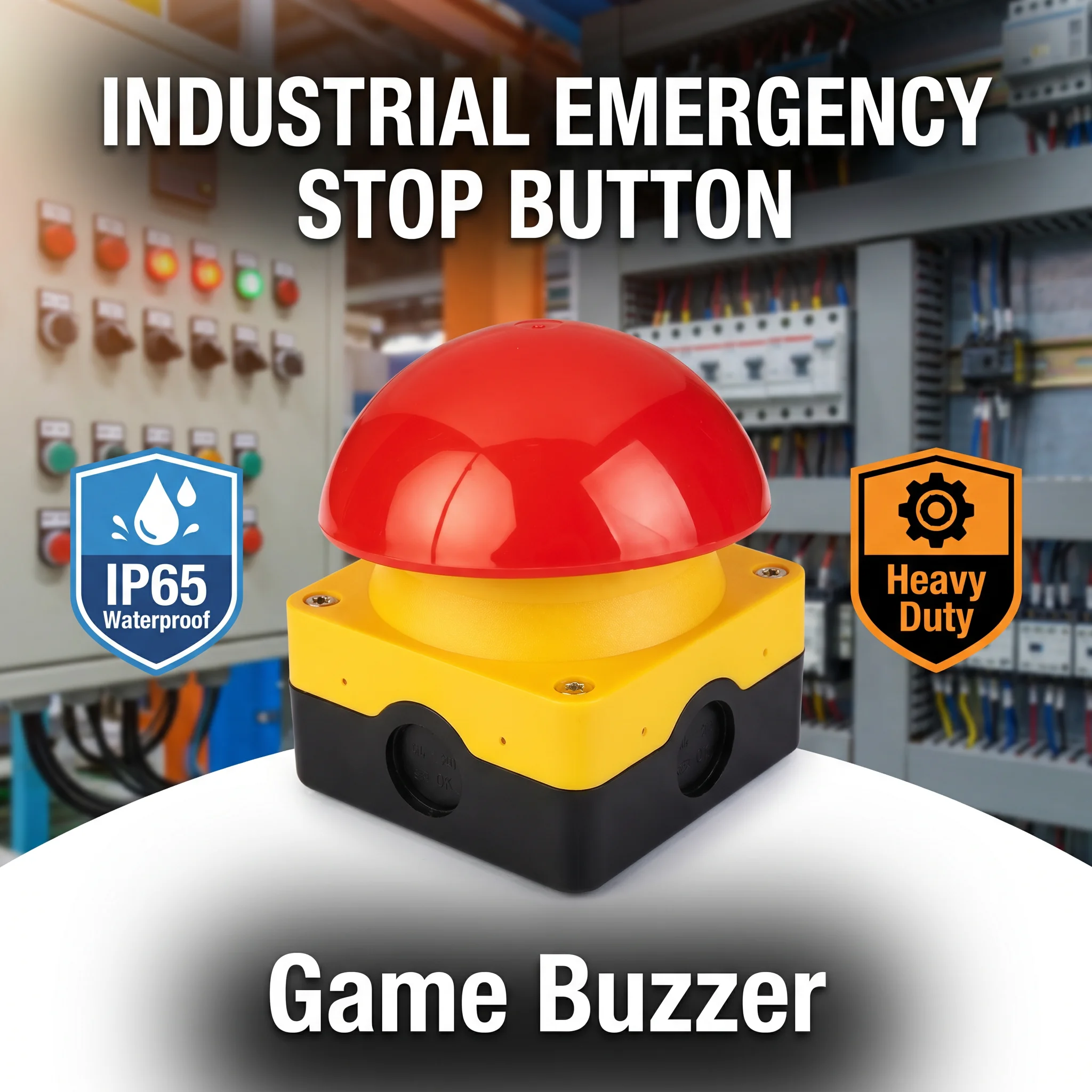 Large Mushroom Head Emergency Stop Button Switch, Waterproof Momentary or Self Locking Push Button for Machine Control
Large Mushroom Head Emergency Stop Button Switch, Waterproof Momentary or Self Locking Push Button for Machine Control