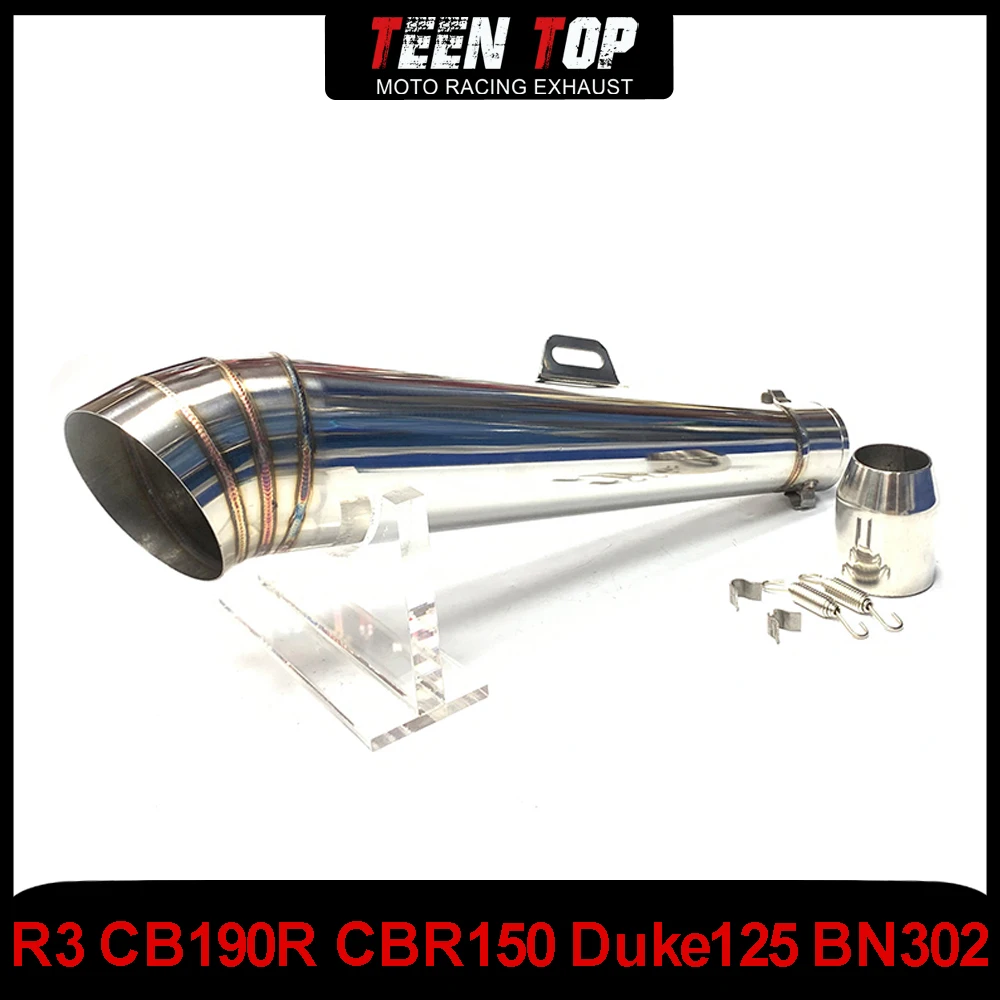 Motorcycle Escape Exhaust System 51MM Stainless Steel Exhaust Muffler R1 R3 CB190R CBR150 Duke125 BN302 Moto Elbow
Motorcycle Escape Exhaust System 51MM Stainless Steel Exhaust Muffler R1 R3 CB190R CBR150 Duke125 BN302 Moto Elbow