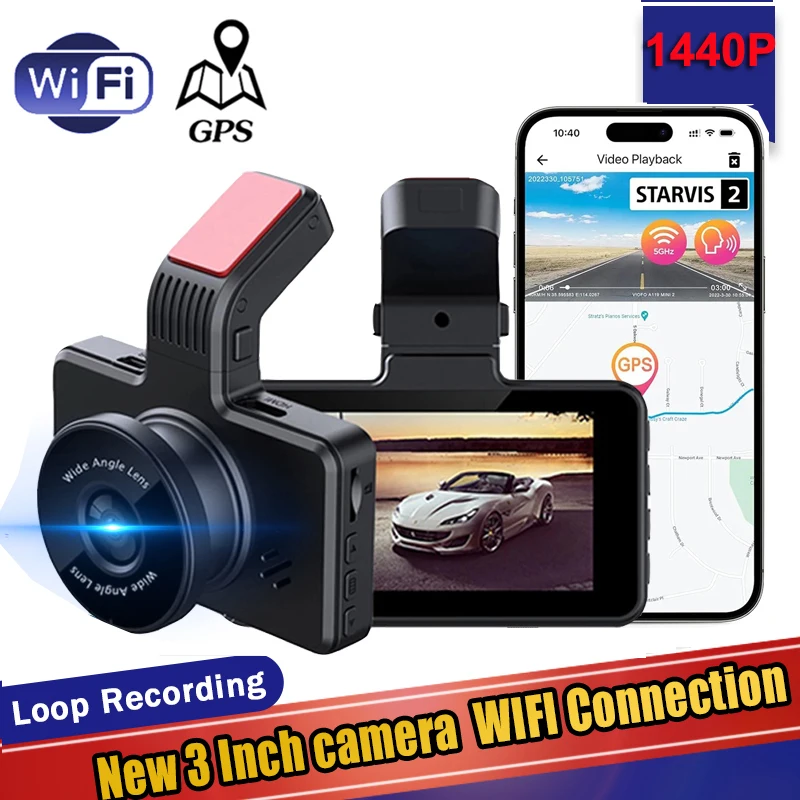 Car DVR Dashcam IPS Wifi GPS FHD 1440P 24H Parking Monitoring Dual Lens Auto Camcorder Rear Camera Auto Registrator Navigator
Car DVR Dashcam IPS Wifi GPS FHD 1440P 24H Parking Monitoring Dual Lens Auto Camcorder Rear Camera Auto Registrator Navigator