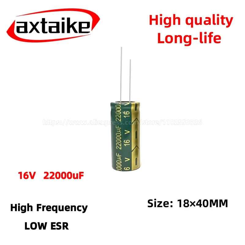 2PCS 16V22000uF Aluminum Capacitor, High Frequency Low ESR 105°C Radial for Power Supply Long-life 18×40MM
2PCS 16V22000uF Aluminum Capacitor, High Frequency Low ESR 105°C Radial for Power Supply Long-life 18×40MM