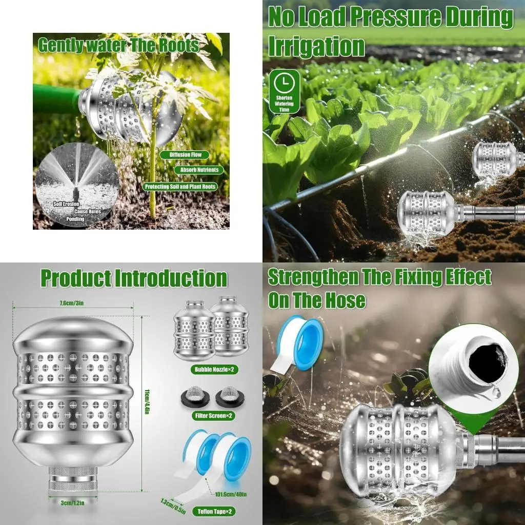 23GA Rustproof Aluminum Bubbler Sprinkler Head 3/4 Inch Thread With 40 Inch Hose Tape for Garden Plant Flowers Shrubs Irrigation
23GA Rustproof Aluminum Bubbler Sprinkler Head 3/4 Inch Thread With 40 Inch Hose Tape for Garden Plant Flowers Shrubs Irrigation