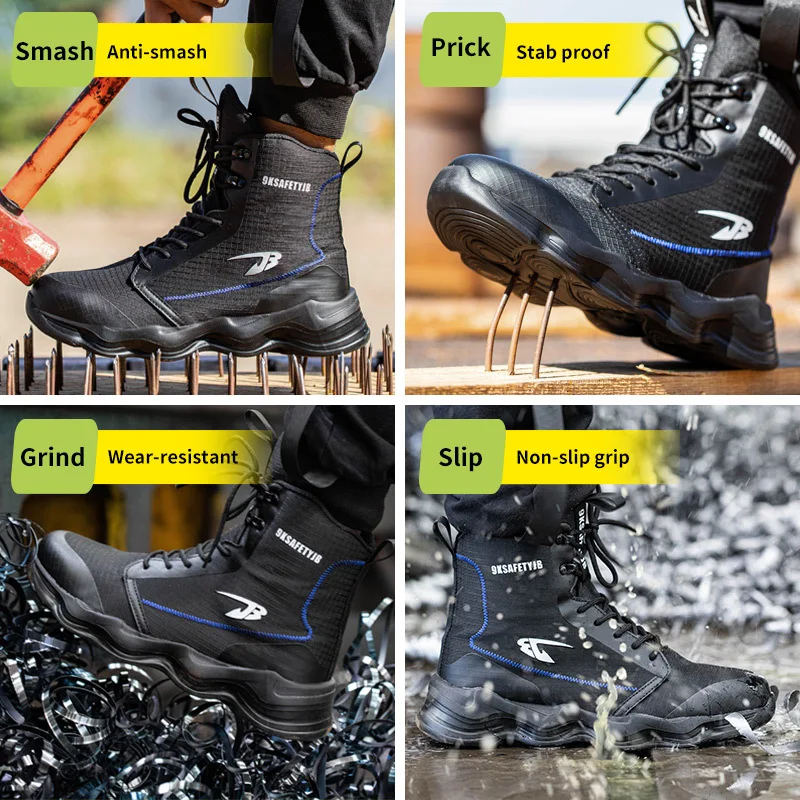 Men's Work Safety Boots High Top Steel Toe Shoes Protective Boots Puncture-Proof Indestructible Shoes Outdoor Desert Boots Male
Men's Work Safety Boots High Top Steel Toe Shoes Protective Boots Puncture-Proof Indestructible Shoes Outdoor Desert Boots Male