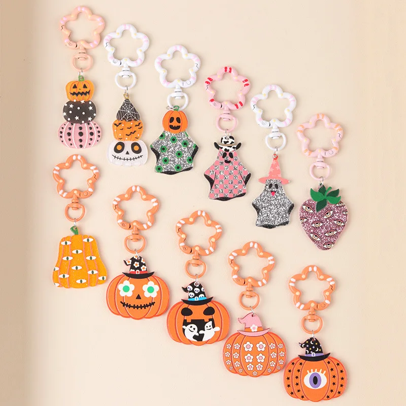 Creative Acrylic Keychain Halloween Festival Gift Cartoon Funny Pumpkin Key Chain Holder Ghost Bag Hanging Decoration Keychian
Creative Acrylic Keychain Halloween Festival Gift Cartoon Funny Pumpkin Key Chain Holder Ghost Bag Hanging Decoration Keychian