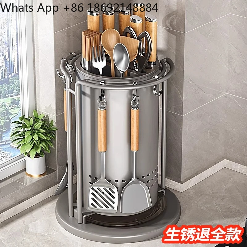 Kitchen Rotating Knife Holder Shelf Pot Scoop Chopsticks Cartridge Integrated Storage Box Multifunctional Household
Kitchen Rotating Knife Holder Shelf Pot Scoop Chopsticks Cartridge Integrated Storage Box Multifunctional Household