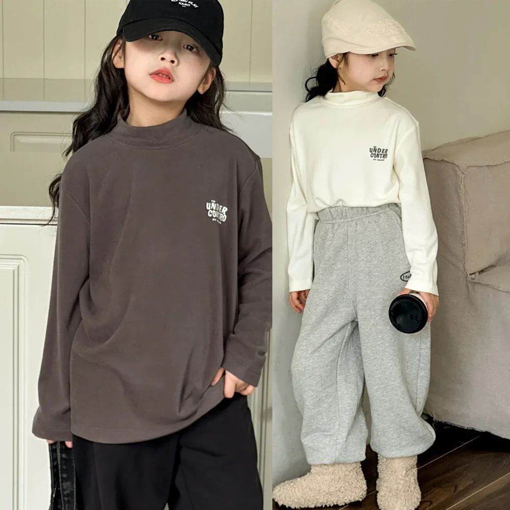 Girls Blouse 2024 Winter New Childrens Wear Korean Style Baby Girl Half High Neck Warm Velvet Coat Casual Simple Daily
Girls Blouse 2024 Winter New Childrens Wear Korean Style Baby Girl Half High Neck Warm Velvet Coat Casual Simple Daily