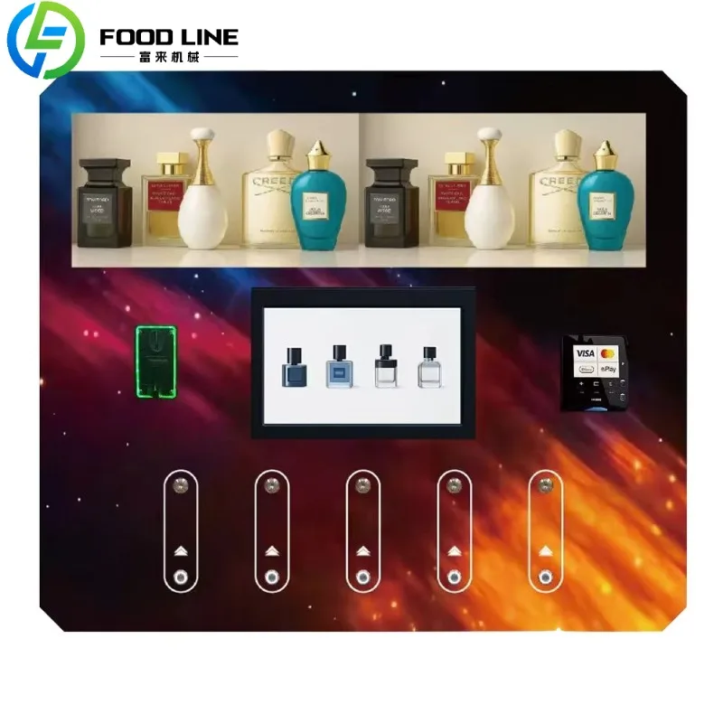 USA Modern LED Display Perfume Cologne Vending Machine Five Tanks Coin Token Payment for Fragrance Lovers Malls Beauty Salons
USA Modern LED Display Perfume Cologne Vending Machine Five Tanks Coin Token Payment for Fragrance Lovers Malls Beauty Salons