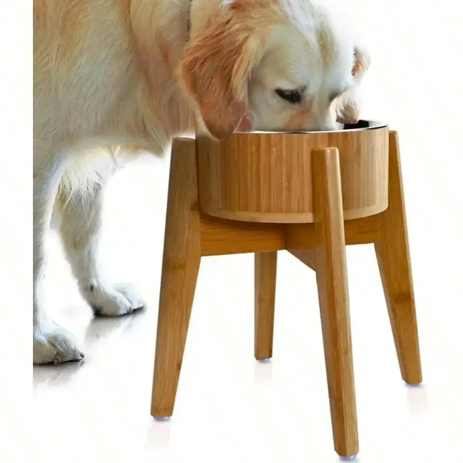 Elevated Dog Bowls Large Breed - 15-Inch 74-Oz Capacity Raised Single Dog Food Station Designed For Dry And Wet Pet Foods Features Ant And Bug Deterrent Technology Crafted With Natural Bamboo Material And Durable Stainless Steel Dish On Tall Sturdy Stand
Elevated Dog Bowls Large Breed - 15-Inch 74-Oz Capacity Raised Single Dog Food Station Designed For Dry And Wet Pet Foods Features Ant And Bug Deterrent Technology Crafted With Natural Bamboo Material And Durable Stainless Steel Dish On Tall Sturdy Stand