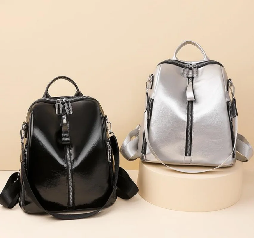 2026 New Korean Fashion Soft Leather Travel Backpacks Women's High Capacity Double Zipper Shoulder Bags Laptop School Bag
2026 New Korean Fashion Soft Leather Travel Backpacks Women's High Capacity Double Zipper Shoulder Bags Laptop School Bag
