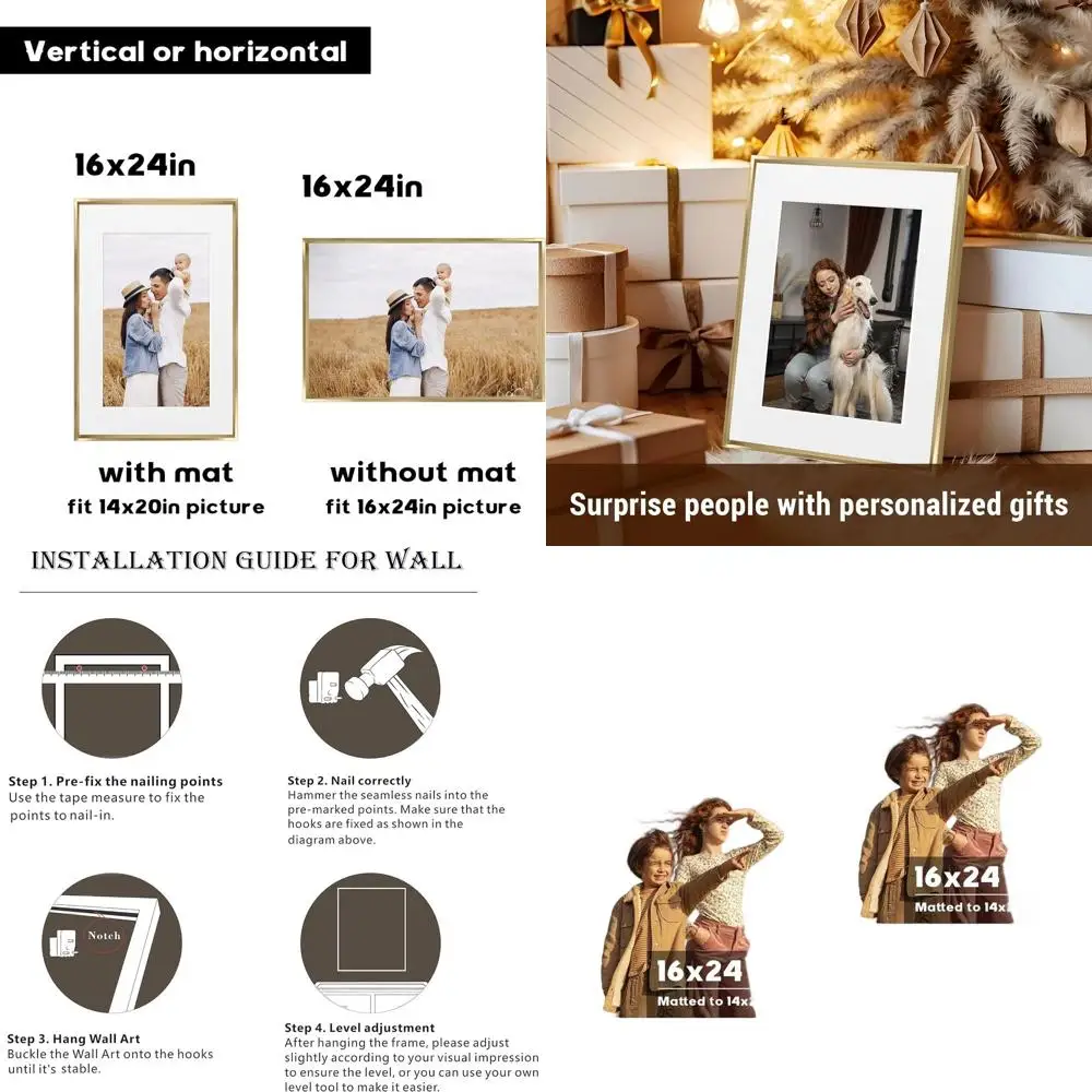 Набор из 2 предметов 16x24 фоторамок для плакатов 14x20 с ковриком или 16x24 без коврика - золотой алюминий для настенного искусства
Набор из 2 предметов 16x24 фоторамок для плакатов 14x20 с ковриком или 16x24 без коврика - золотой алюминий для настенного искусства