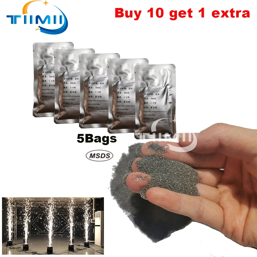 ti Powder 5 bag T1 Powder for Cold Spark Metal Consumables MSDS 200g For Cold Spark Fountain Firework Sparkular Machine
ti Powder 5 bag T1 Powder for Cold Spark Metal Consumables MSDS 200g For Cold Spark Fountain Firework Sparkular Machine