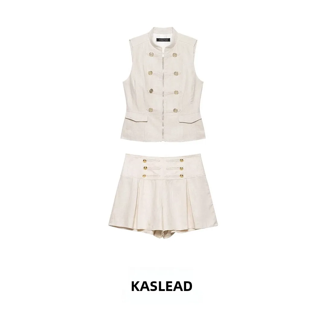 KASLEAD New Women's Fashion Set with Wind Rope Knot Decorated Slim Fit Vest And Shorts Summer Collection 2026
KASLEAD New Women's Fashion Set with Wind Rope Knot Decorated Slim Fit Vest And Shorts Summer Collection 2026