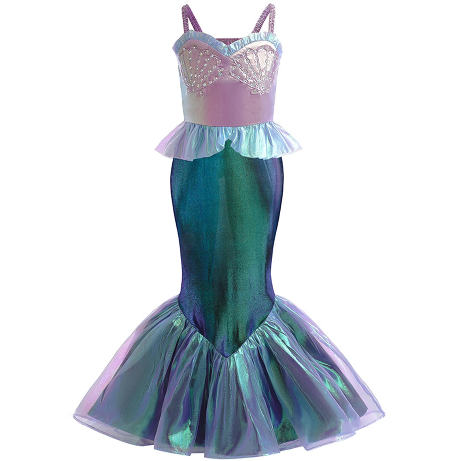 Halloween Kids Girls Mermaid Dress Cosplay Costume Sleeveless Fish Scales Shiny Ruffle Fishtail Skirt Birthday Princess Dresses
Halloween Kids Girls Mermaid Dress Cosplay Costume Sleeveless Fish Scales Shiny Ruffle Fishtail Skirt Birthday Princess Dresses