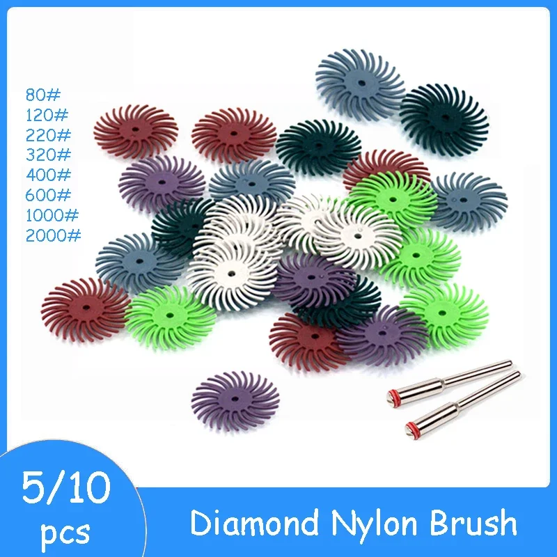 5/10pcs 80-2000# Grit Diamond Nylon Brush Discs 1" 25mm Grinding Brushes Slit Detail Polishing Wheels for Rotary Tools 
5/10pcs 80-2000# Grit Diamond Nylon Brush Discs 1" 25mm Grinding Brushes Slit Detail Polishing Wheels for Rotary Tools