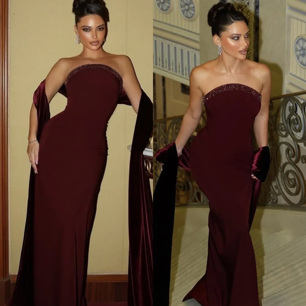 Customized Exquisite Strapless Sleeveless Evening Dress Temperament Satin Prom Dresses Luxury Crystal Bridal Party Gowns
Customized Exquisite Strapless Sleeveless Evening Dress Temperament Satin Prom Dresses Luxury Crystal Bridal Party Gowns