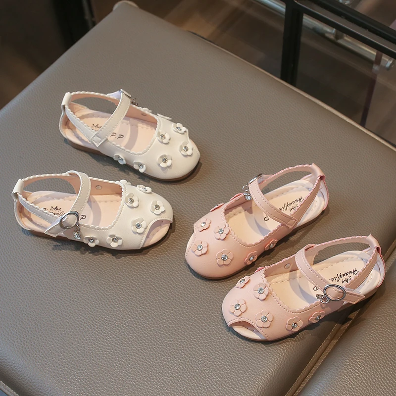 Summer Toddler Girl's Sandals Appliques Rhinestone Children Peep Toe Slide Flat Soft Sole Pu Leather Kids Dress Shoes 21-30
Summer Toddler Girl's Sandals Appliques Rhinestone Children Peep Toe Slide Flat Soft Sole Pu Leather Kids Dress Shoes 21-30