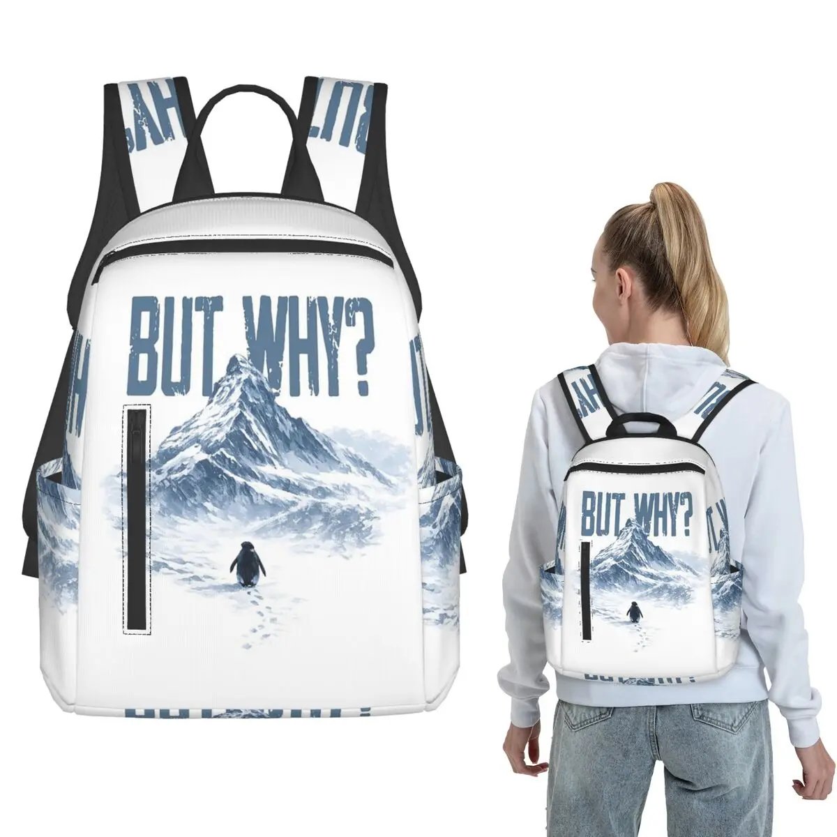 But Why Penguin Mountain Hiking Meme Backpack Large Capacity Children BookBag School Bag Shoulder Bags for Men Women
But Why Penguin Mountain Hiking Meme Backpack Large Capacity Children BookBag School Bag Shoulder Bags for Men Women