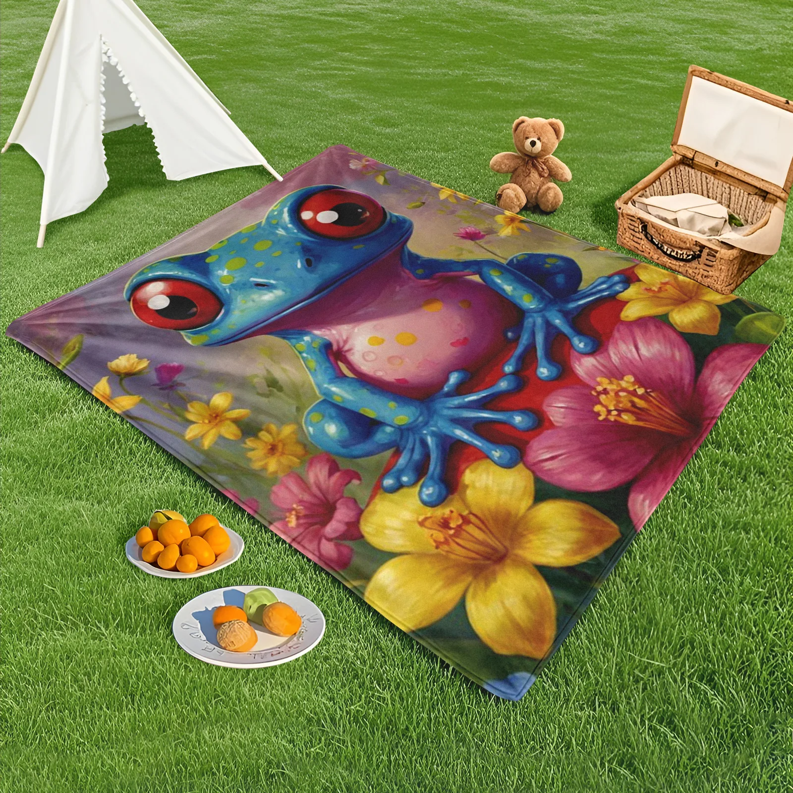 Red Yellow Frog And Flower Pattern Outdoor Blanket For Beach Camping Hiking And Travel Adventures Essential Gear
Red Yellow Frog And Flower Pattern Outdoor Blanket For Beach Camping Hiking And Travel Adventures Essential Gear