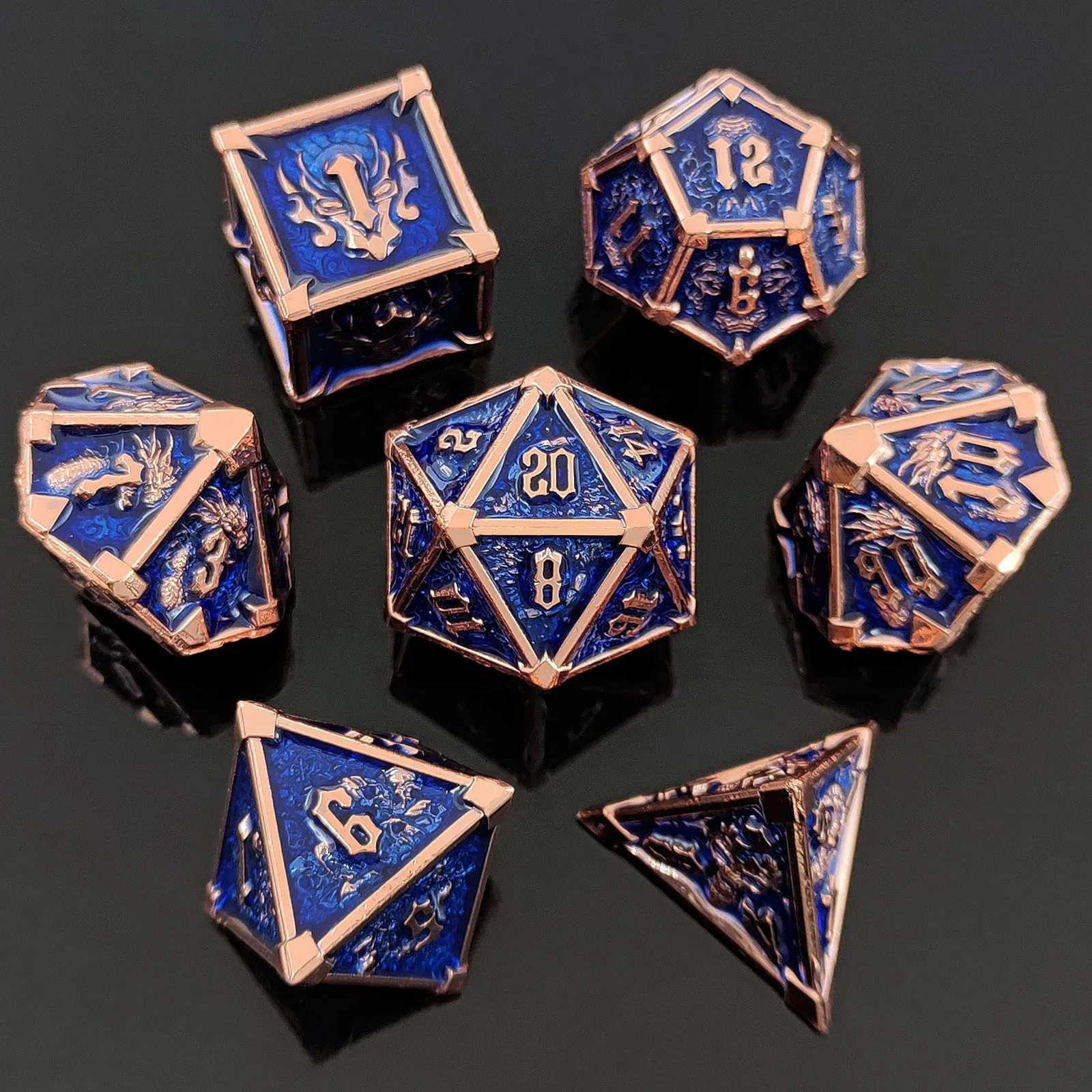 7Pcs Red Copper Precious Blue Star Angle DND Dice Set D6~D20 Metal Dice for Board Game D&D Dice for Dungeons and Dragons Dragon
7Pcs Red Copper Precious Blue Star Angle DND Dice Set D6~D20 Metal Dice for Board Game D&D Dice for Dungeons and Dragons Dragon