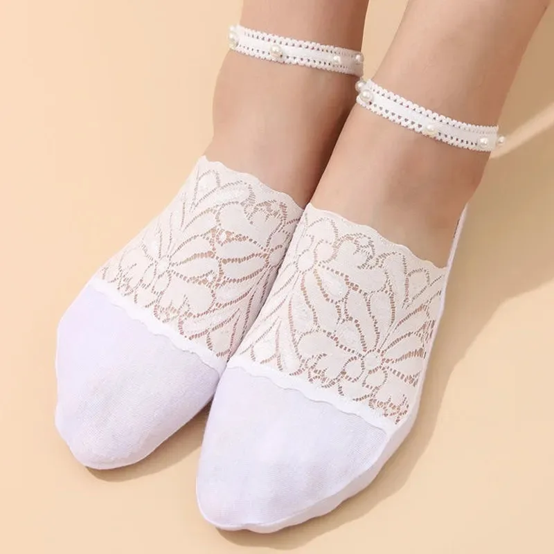 Women's Invisible Socks Low Liner Ankle Socks Pearl Lace Edge Thin Cotton Boat Socks for Flats/Loafers Non Slip Summer Casual
Women's Invisible Socks Low Liner Ankle Socks Pearl Lace Edge Thin Cotton Boat Socks for Flats/Loafers Non Slip Summer Casual