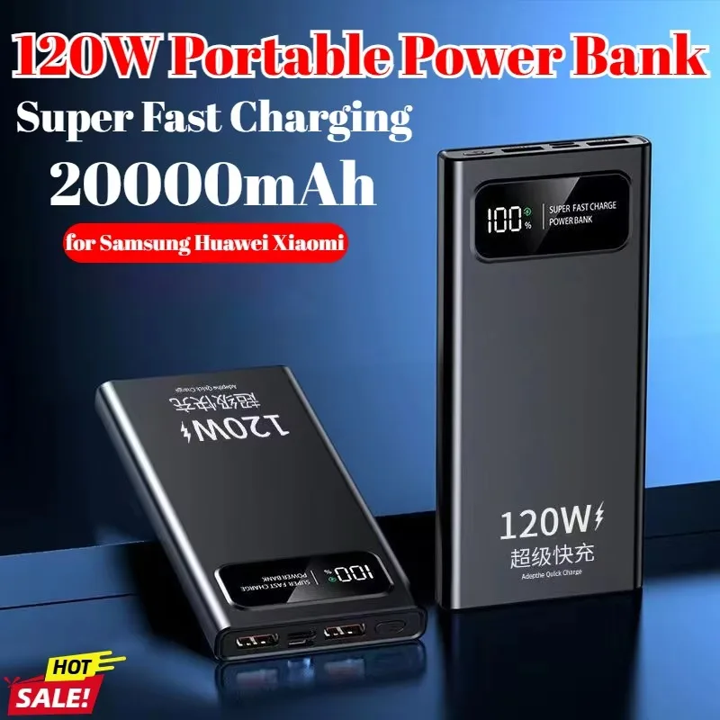New 120W 20000mAh Portable Power Bank Super Fast Charging PowerBank High Capacity Mobile Power for IPhone Samsung Huawei Xiaomi
New 120W 20000mAh Portable Power Bank Super Fast Charging PowerBank High Capacity Mobile Power for IPhone Samsung Huawei Xiaomi