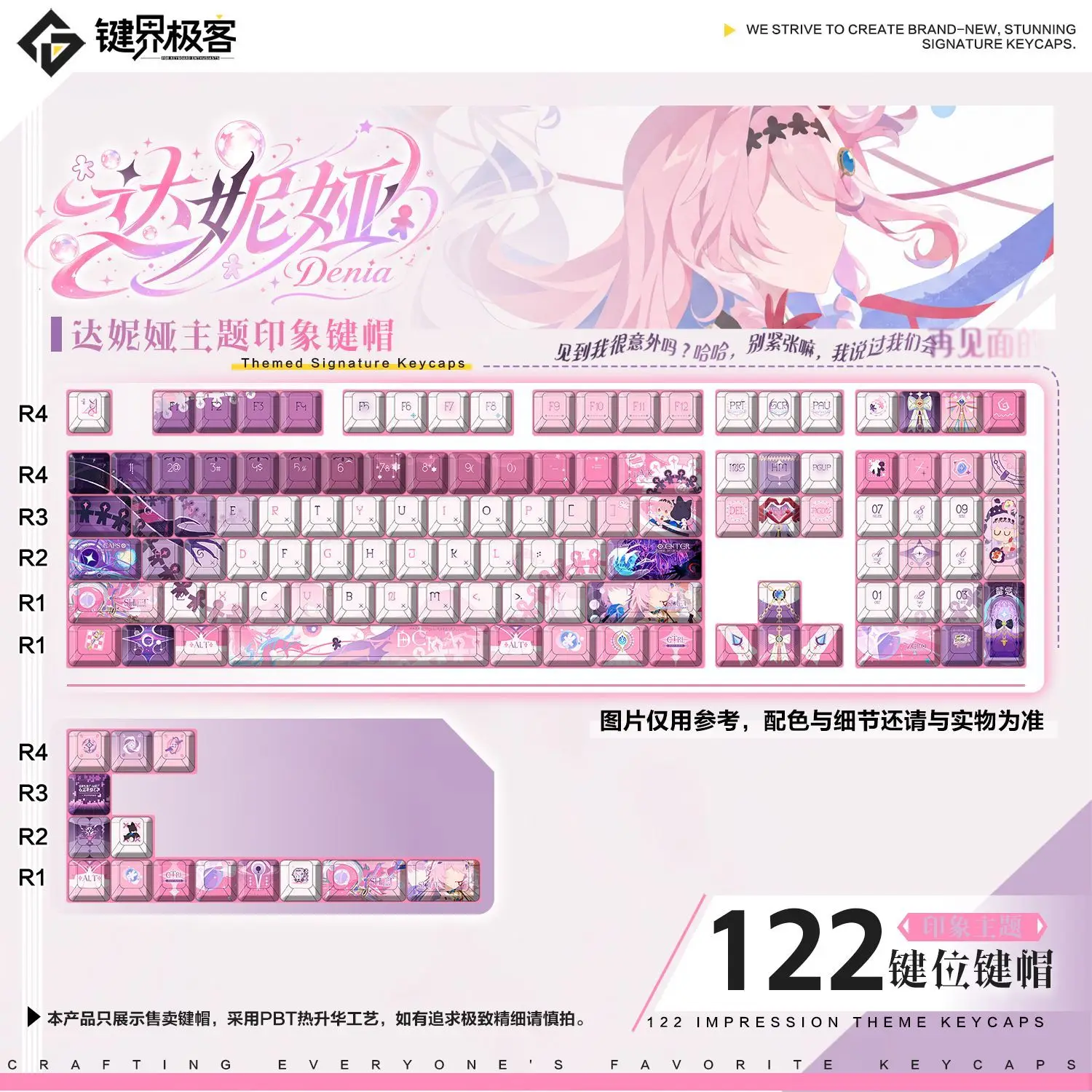 122 Keys Wuthering Waves Denia Game Keycap Impression PBT Game Side Engraved Cherry MOA Keycap for ANSI Made68 Mad68 Wooting60
122 Keys Wuthering Waves Denia Game Keycap Impression PBT Game Side Engraved Cherry MOA Keycap for ANSI Made68 Mad68 Wooting60