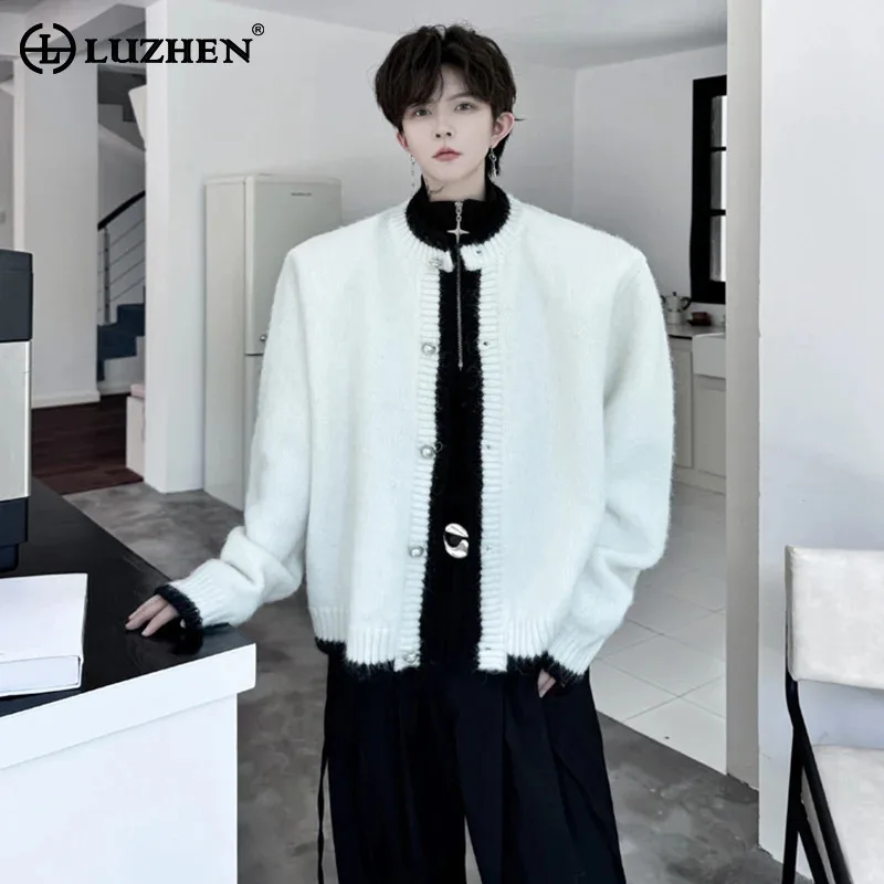 LUZHEN, кардиган контрастных цветов с круглым вырезом, вязаный свитер, повседневный модный Свободный корейский мужской оригинальная куртка Tops 2024, новый LZ5705
LUZHEN, кардиган контрастных цветов с круглым вырезом, вязаный свитер, повседневный модный Свободный корейский мужской оригинальная куртка Tops 2024, новый LZ5705