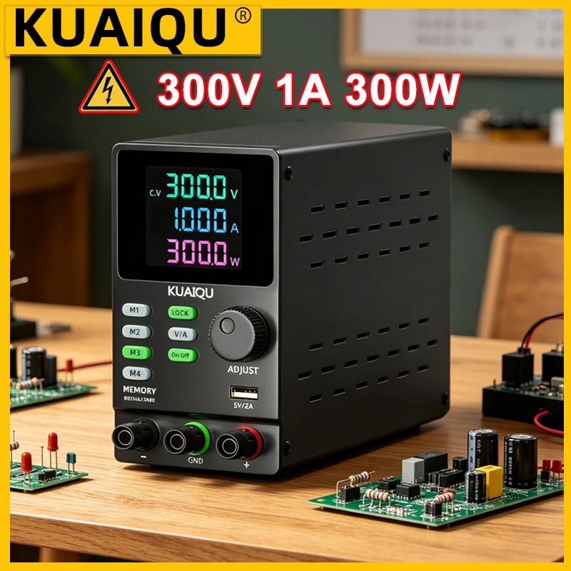 KUAIQU 300V 1A 300W DC Power Supply 30V 10A 200V Adjustable Lab Bench Voltage Regulator LCD Memory USB For Electronic Testing
KUAIQU 300V 1A 300W DC Power Supply 30V 10A 200V Adjustable Lab Bench Voltage Regulator LCD Memory USB For Electronic Testing