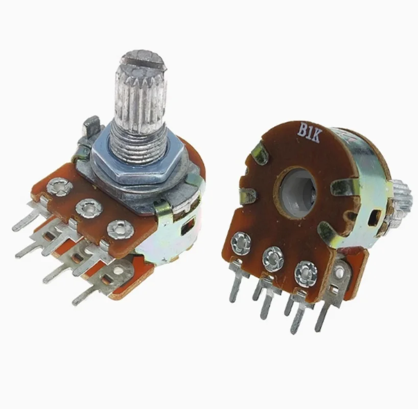 100pcs WH148 B1K B2K B5K B10K B20K B50K B100K B500K 6 pin Shaft Amplifier Dual Stereo Potentiometer 1K 5K 10K 50K 100K 500
100pcs WH148 B1K B2K B5K B10K B20K B50K B100K B500K 6 pin Shaft Amplifier Dual Stereo Potentiometer 1K 5K 10K 50K 100K 500