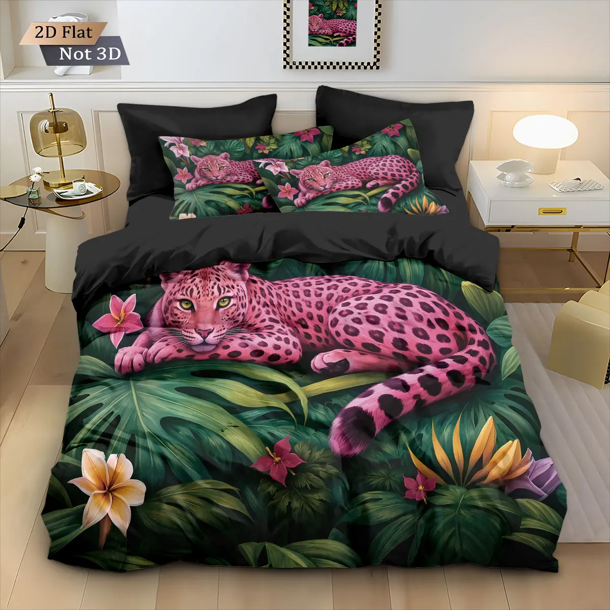 Комплект из 3 предметов: пододеяльник без наполнителя с розовым леопардовым принтом в стиле тропического леса, декоративное постельное белье разных размеров, машинная стирка
Комплект из 3 предметов: пододеяльник без наполнителя с розовым леопардовым принтом в стиле тропического леса, декоративное постельное белье разных размеров, машинная стирка