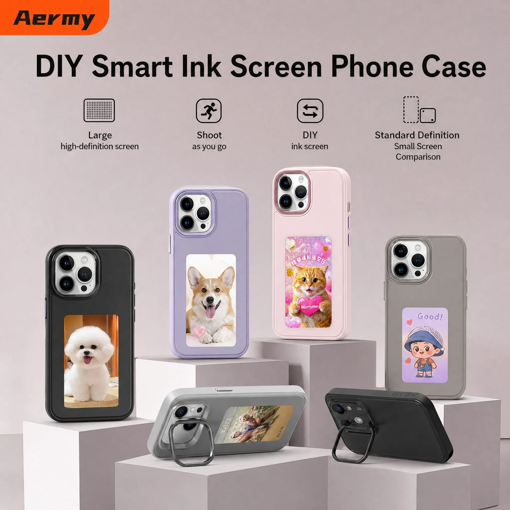 DIY E- Ink Screen Phone Case with 3.7-inch Display Customizable Mobile Device Cover for Personalization
DIY E- Ink Screen Phone Case with 3.7-inch Display Customizable Mobile Device Cover for Personalization