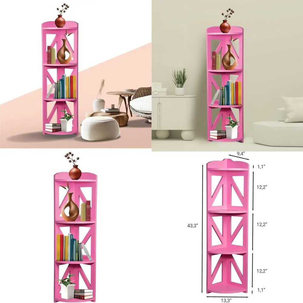 4-Tier Wooden Plant Stand and Bookshelf for Home Office, Living Room, Bedroom in Pink
4-Tier Wooden Plant Stand and Bookshelf for Home Office, Living Room, Bedroom in Pink