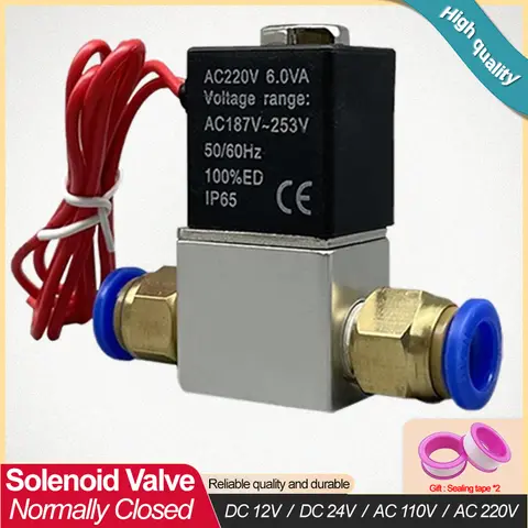 Vanne électromagnétique bidirectionnelle normalement fermée, vanne électromagnétique en alliage d'aluminium ou acier inoxydable G1/4, AC110V/220V/DC12V/24V