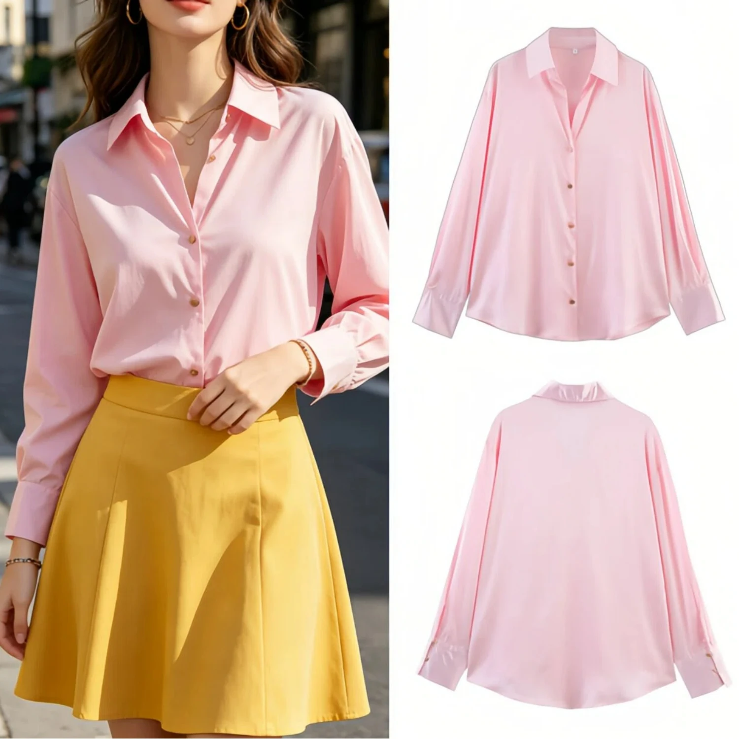 Women's Versatile Casual Shirts Loose Fit Turn-down Collar Long Sleeves Blouses Chic Tops Women's Shirts
Women's Versatile Casual Shirts Loose Fit Turn-down Collar Long Sleeves Blouses Chic Tops Women's Shirts