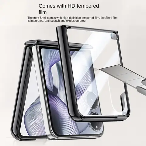 With Tempered Glass Protective Phone Case For Xiaomi Mix Flip 2 flip2 Spring Hinge All-inclusive Camera protect Cover