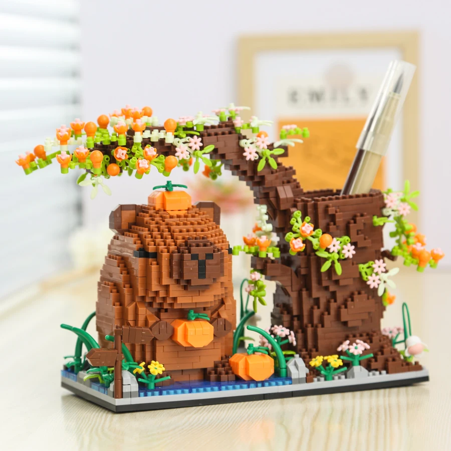 1800Pcs Capybara Pen Holder Building Block Set, Pen Holder Building Block Set, Adult Assembly Ornament, a Cute Capybara Handmade Artwork, Suitable for Desk and Office Desk Pen Holder Storage, Ideal Gift for Valentine's Day, Mother's Day, Christmas, Birthd
1800Pcs Capybara Pen Holder Building Block Set, Pen Holder Building Block Set, Adult Assembly Ornament, a Cute Capybara Handmade Artwork, Suitable for Desk and Office Desk Pen Holder Storage, Ideal Gift for Valentine's Day, Mother's Day, Christmas, Birthd