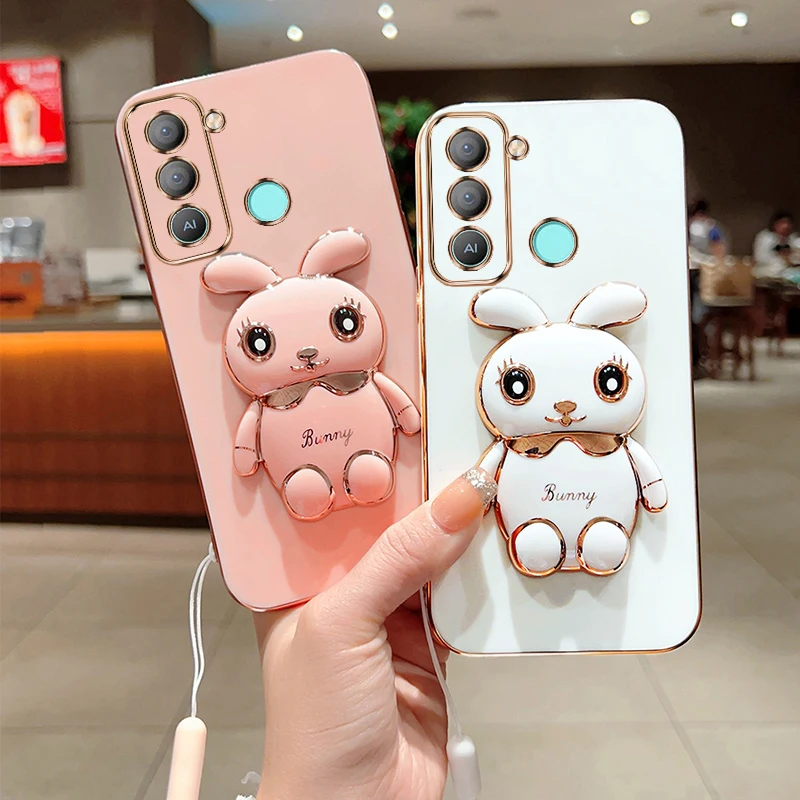 Phone Case for Infinix Tecno Pop 5 Lite Tecno Pova 2 Luxury Plating Square Rabbit Holder With Landyard Case Cover
Phone Case for Infinix Tecno Pop 5 Lite Tecno Pova 2 Luxury Plating Square Rabbit Holder With Landyard Case Cover