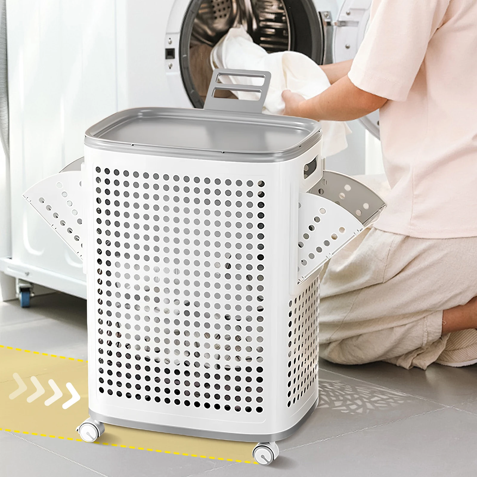 Корзина для белья с колесами и отверстиями для вентиляции (большая флагманская модель)
Корзина для белья с колесами и отверстиями для вентиляции (большая флагманская модель)