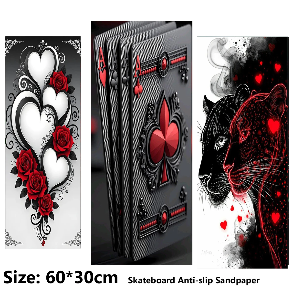Heart Poker Lion Pattern Electric Scooter Anti-slip Sticker Sandpaper Skateboard Grip Tape Sheet 60*30cm
Heart Poker Lion Pattern Electric Scooter Anti-slip Sticker Sandpaper Skateboard Grip Tape Sheet 60*30cm