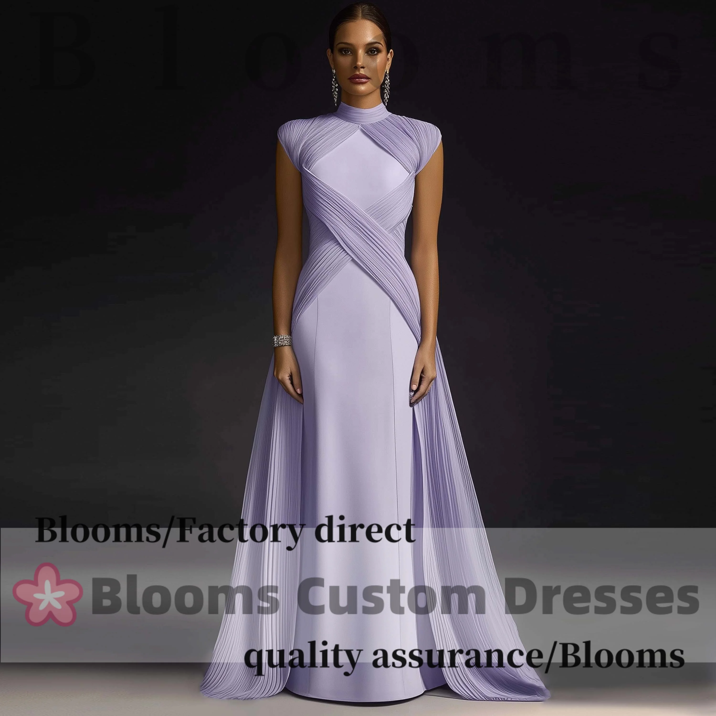 Customized Round Neck Pleats Cape Sleeves Evening Dresses Lialc Long Elegant Women Formal Party Gown Plus Size
Customized Round Neck Pleats Cape Sleeves Evening Dresses Lialc Long Elegant Women Formal Party Gown Plus Size