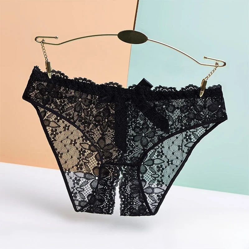 Underwear Women Sexy Lace Sheer Panties Sweet Bow Summer Japanese Ultra-Thin Open Crotch String Transparent Thong G-String
Underwear Women Sexy Lace Sheer Panties Sweet Bow Summer Japanese Ultra-Thin Open Crotch String Transparent Thong G-String
