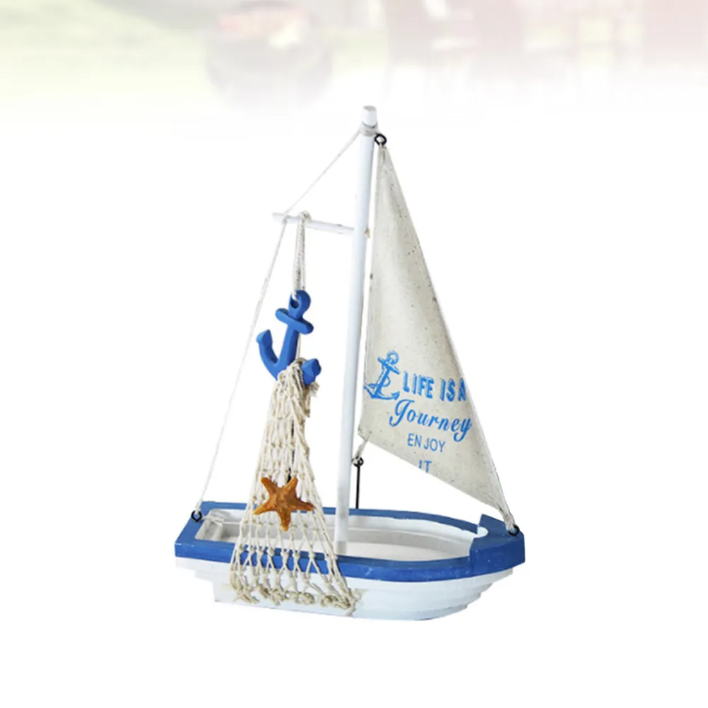 Mediterranean Style Wooden Sailing Boat Ornament Handcrafted Solid Wood Decor Navy Blue Cotton Rope Sea Star Home
Mediterranean Style Wooden Sailing Boat Ornament Handcrafted Solid Wood Decor Navy Blue Cotton Rope Sea Star Home