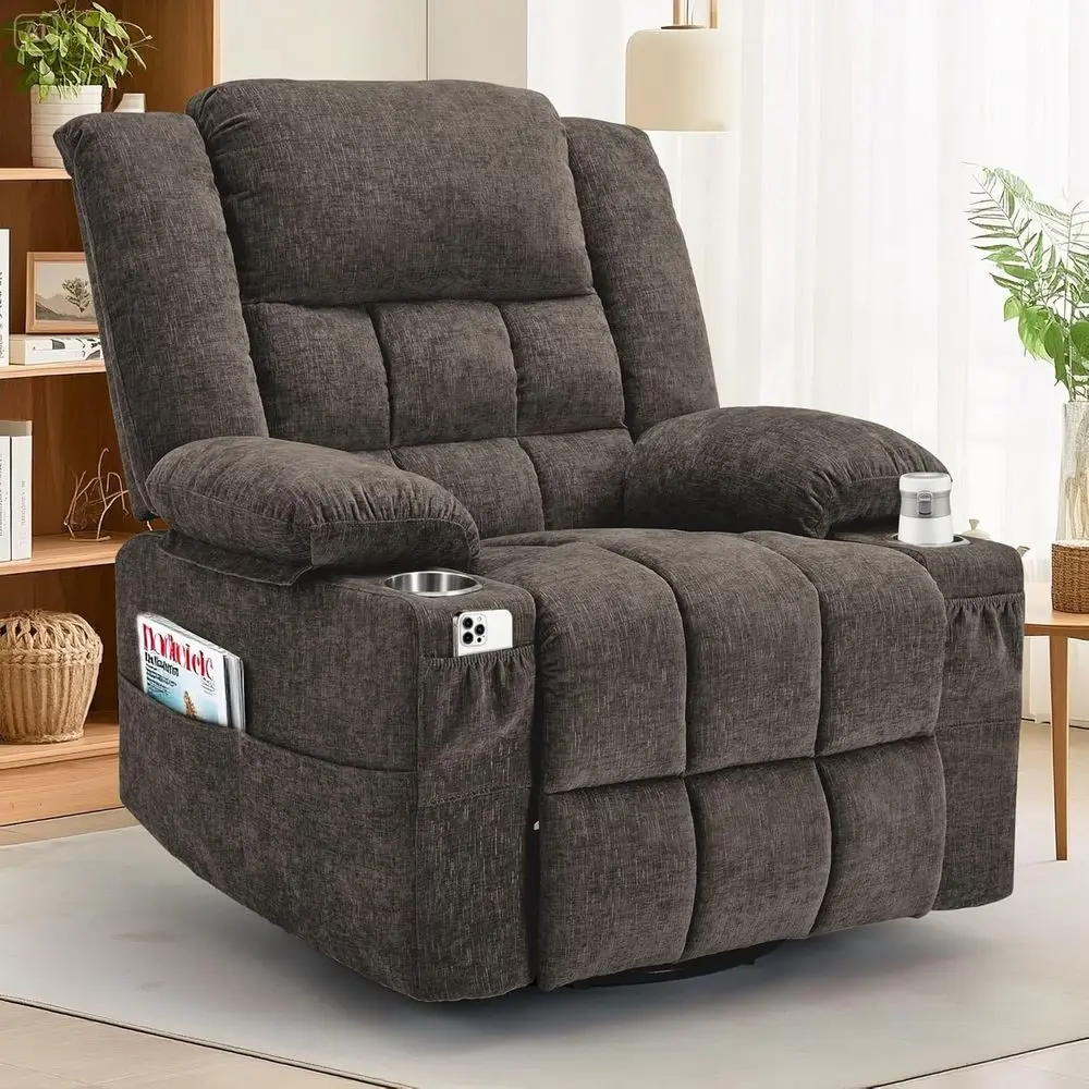 360° Swivel Rocker Recliner or Adults, Nursery Glider Recliner with Massage and Heating, Rocking Chair with Cup Holder, Manual R
360° Swivel Rocker Recliner or Adults, Nursery Glider Recliner with Massage and Heating, Rocking Chair with Cup Holder, Manual R