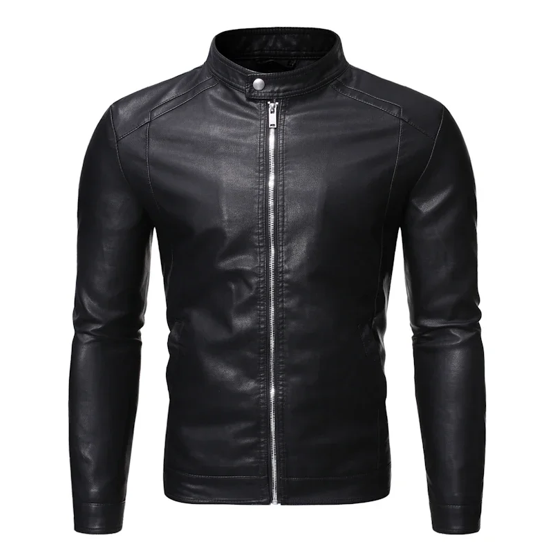 Male Stand Collar Motor Slim Multi Pockets Jackets Men's Jacket Solid Colors Leather Jackets Male Vintage Classic Leather Jacket
Male Stand Collar Motor Slim Multi Pockets Jackets Men's Jacket Solid Colors Leather Jackets Male Vintage Classic Leather Jacket