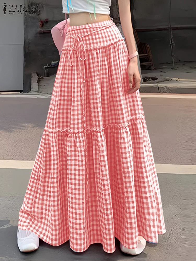 Elegant Summer Checked Long Skirt ZANZEA 2025 Women Sundress Casual High Waist A-line Holiday Faldas Saia Loose Party Jupe Robe
Elegant Summer Checked Long Skirt ZANZEA 2025 Women Sundress Casual High Waist A-line Holiday Faldas Saia Loose Party Jupe Robe