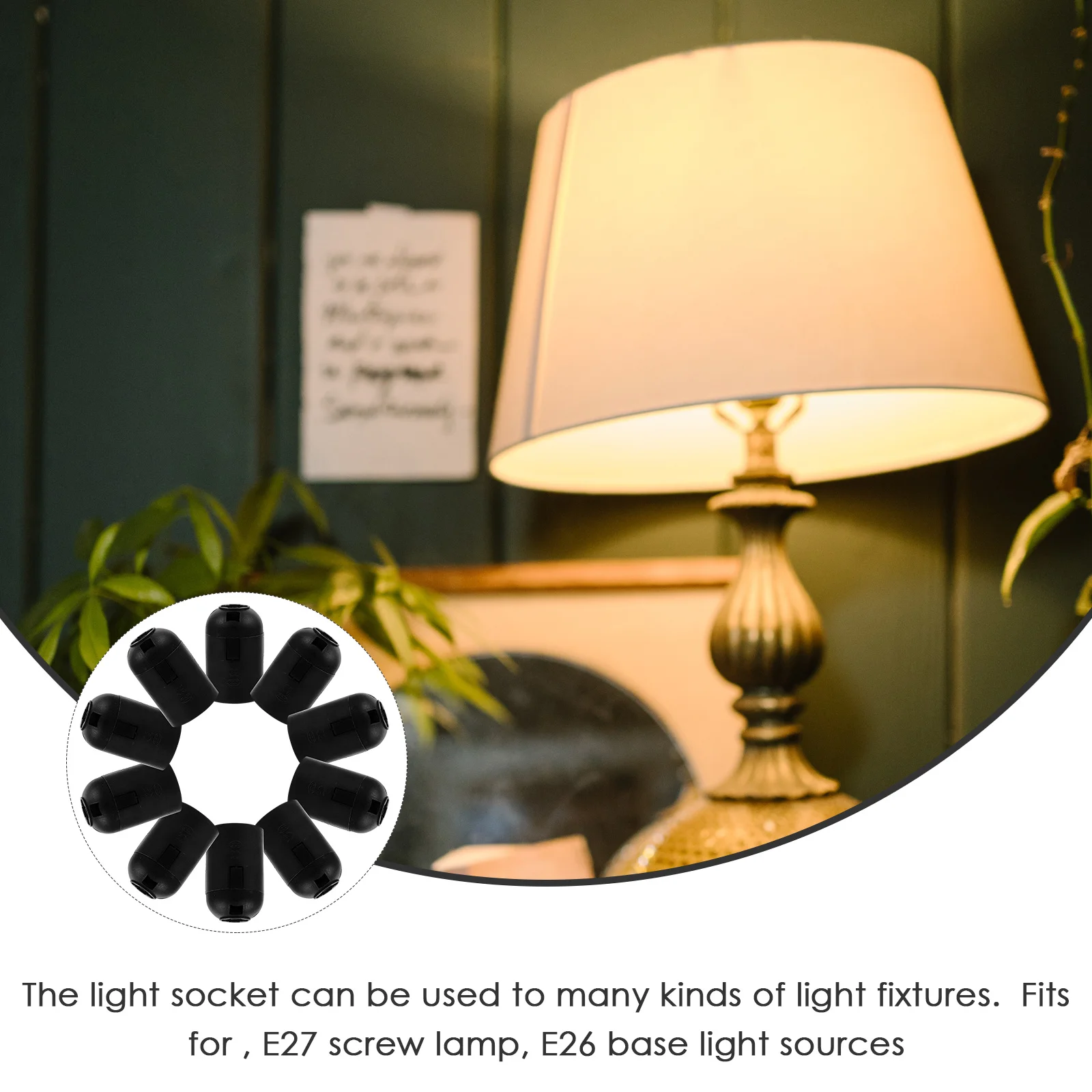 10Pcs LED Lamp Socket Replacement E26 E27 Bulb Holder for DIY Lamp Making Kit Light Socket Outlet Parts Light Fixture Parts
10Pcs LED Lamp Socket Replacement E26 E27 Bulb Holder for DIY Lamp Making Kit Light Socket Outlet Parts Light Fixture Parts